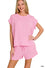 Zenana Raised rib cap sleeve top & shorts set