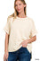 CORDED RIB CUFF SLEEVE RAW EDGE TOP