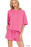 Zenana Raised rib short sleeve tee & short pants set