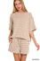 Zenana Raised rib striped tee & shorts set