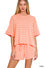 Zenana Raised rib striped tee & shorts set