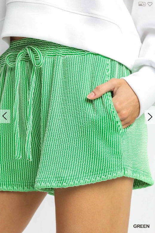 Textured Drawstring Lounge Shorts