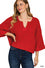 Front slit patch folded sleeve pullover