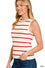 Zenana Stripe sweater tank top