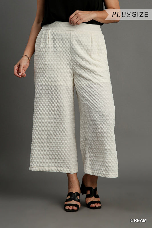 Square Jacquard Wide Fit Pants