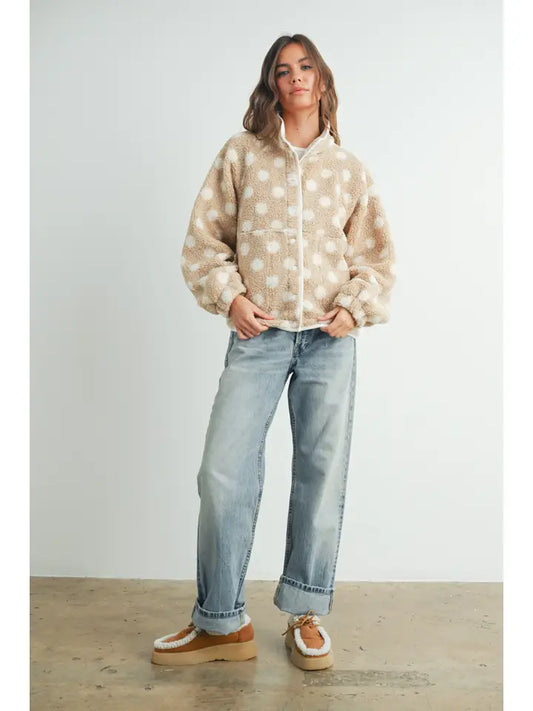 Polka Dot Button Down Jacket