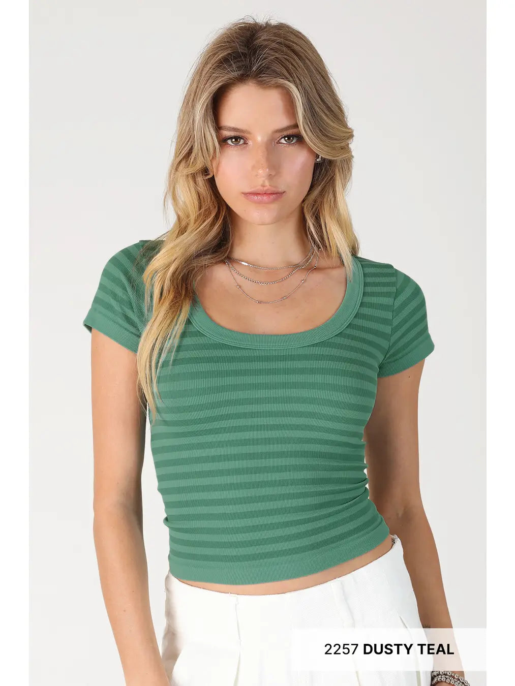 Nikibiki Striped Scoop Neck Top