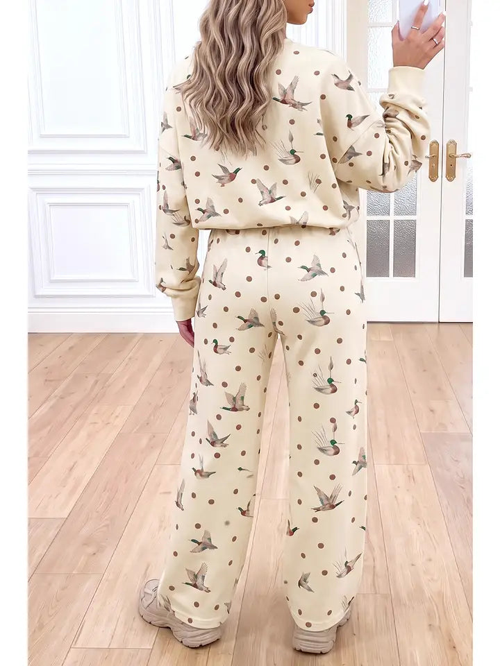 Polka Dot Mallard Duck 2pcs Pants Set