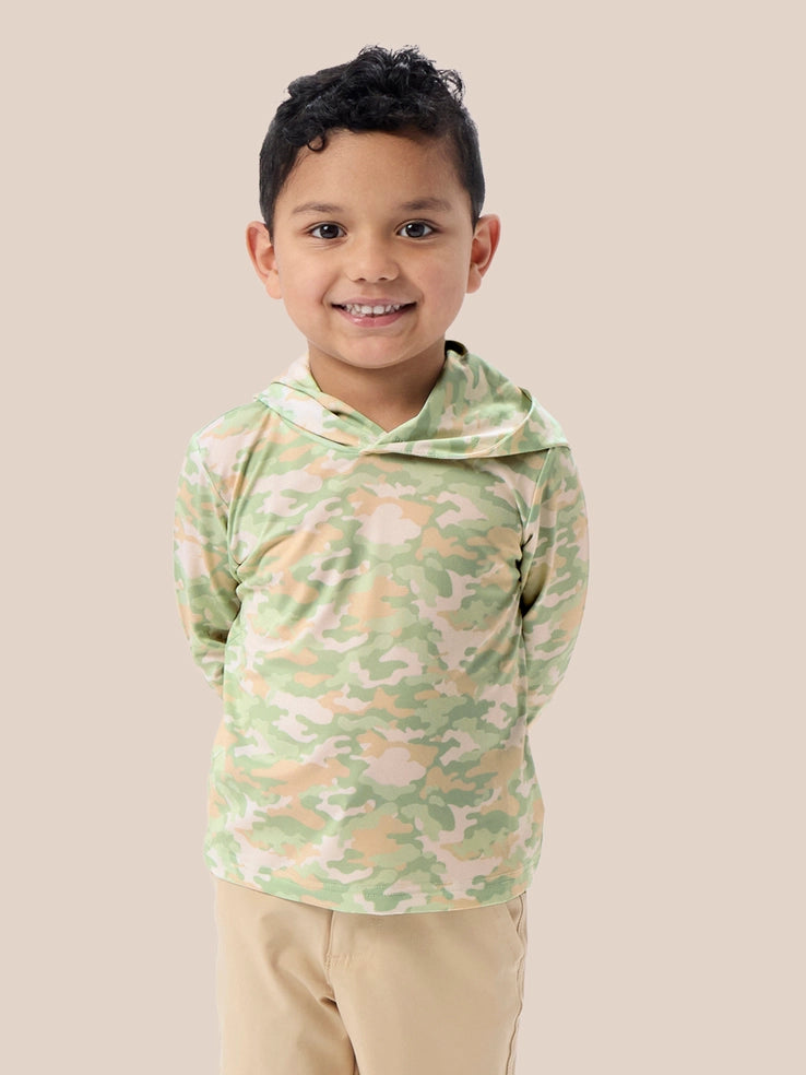 RuggedButts - Boys Sage Trail Camo Performance Hooded Shirt