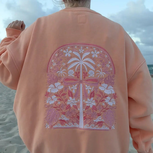 Sherbet Orange Tropical Palms Sweatshirt