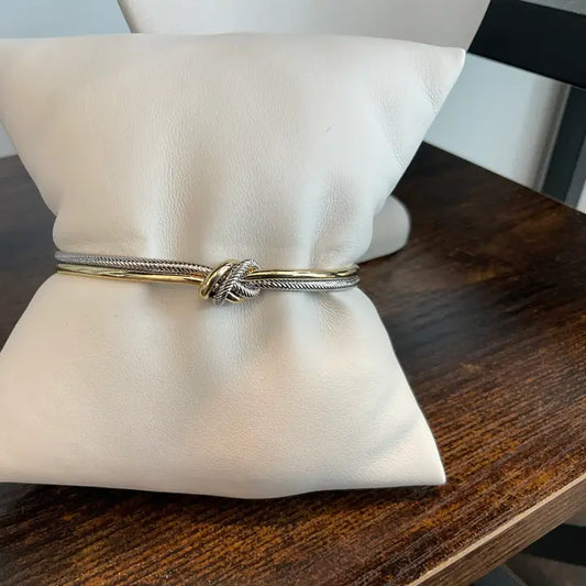 Two Tone Knotted Station Bangle