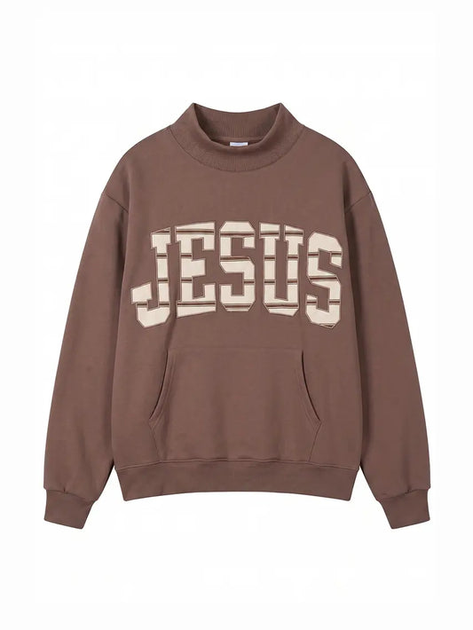 JESUS |Oversized Mock-Neck Sweatshirt