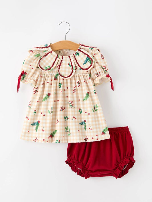 Rylee Faith Designs - Fall Gingham Baby Bloomer Set Ruffle Collar Bow