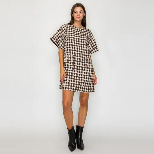 Houndstooth Mini Dress