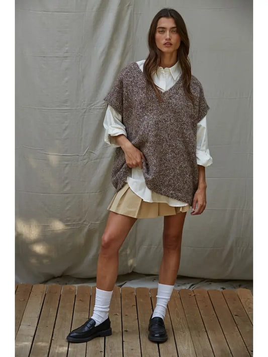 Knit Sweater Oversized Vest Top