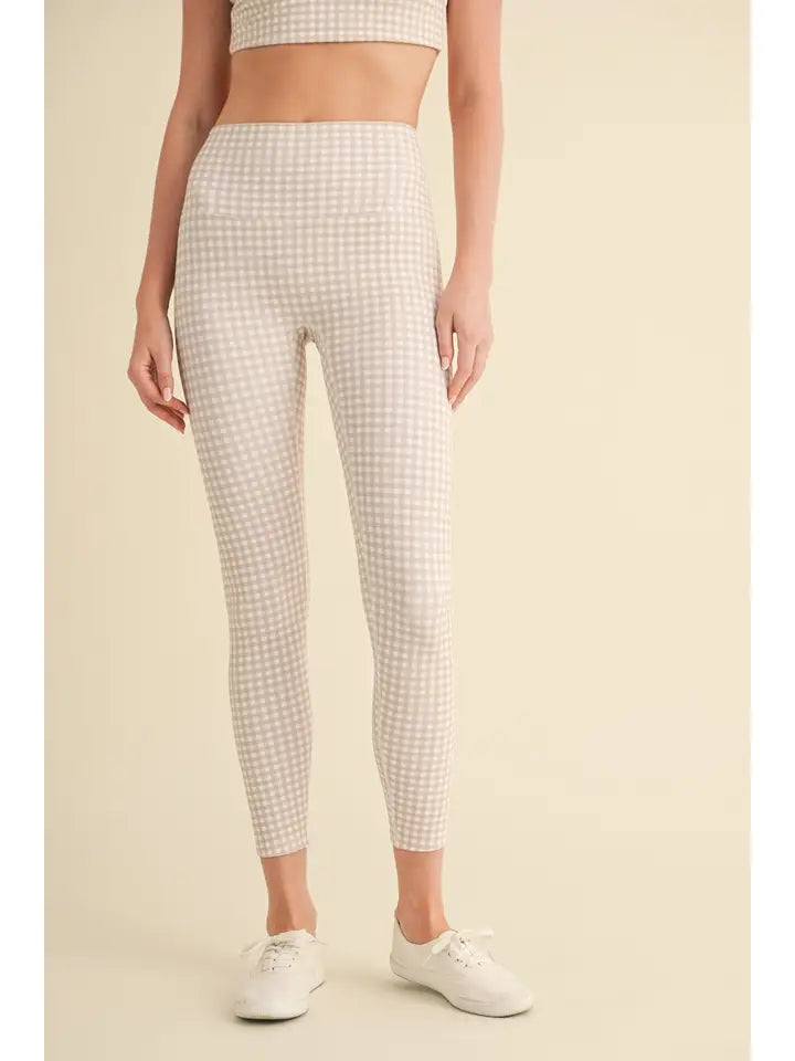 Gingham Print Aligned Performance High-Rise Leggings
