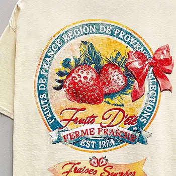 French Strawberries Graphic Tee