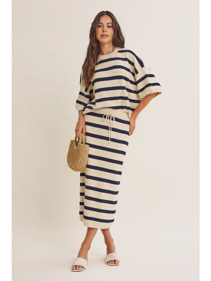 Cotton Stripe Relaxed Sweater