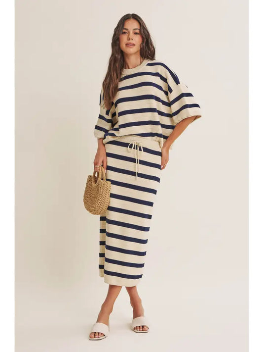 Cotton Stripe Relaxed Sweater