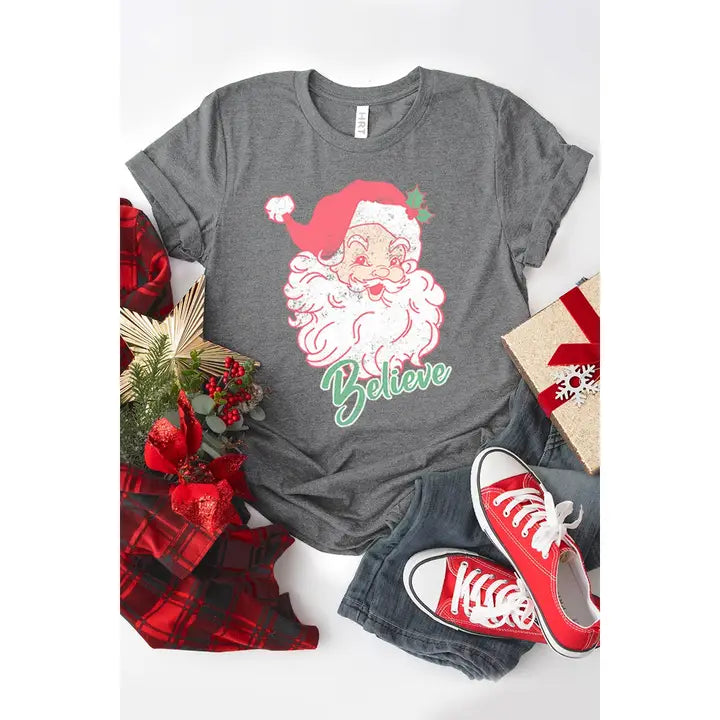 Believe Santa Washed Graphic Tee