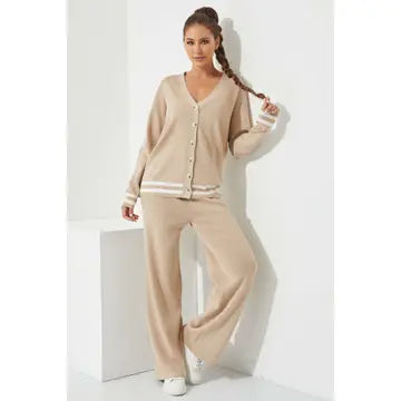 Knit Cardigan and Pants Set