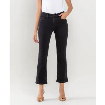 High Rise Crop Flare Jeans