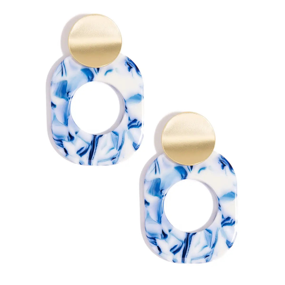 Blue and White Earrings