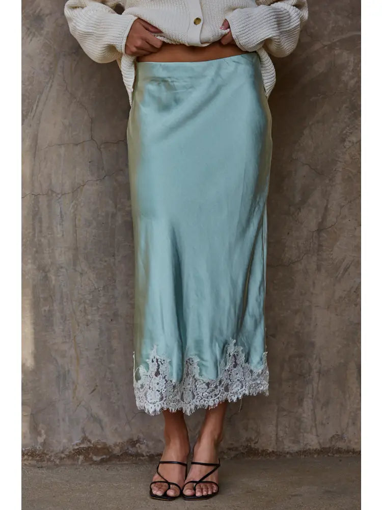 Woven Polyester Spandex Midi Skirt