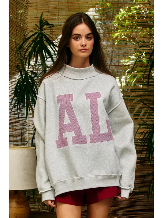 Alabama Embroidered Mock Neck Sweatshirt