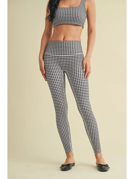 Gingham Print Aligned Performance High-Rise Leggings