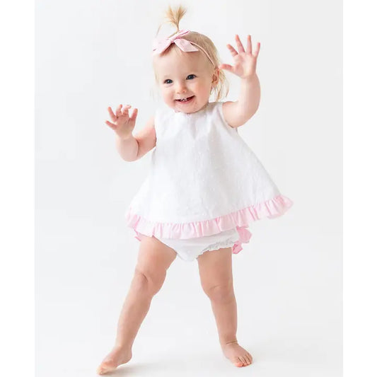 Baby Girls Swiss Dot Swing Top & Bloomer Set