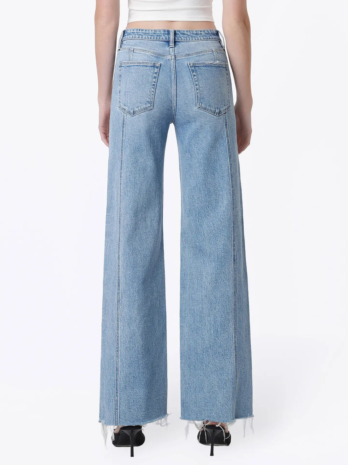 High Rise Seam Detail Distressed Hem VERVET BY FLYING MONKEY
