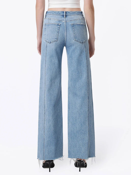 High Rise Seam Detail Distressed Hem VERVET BY FLYING MONKEY
