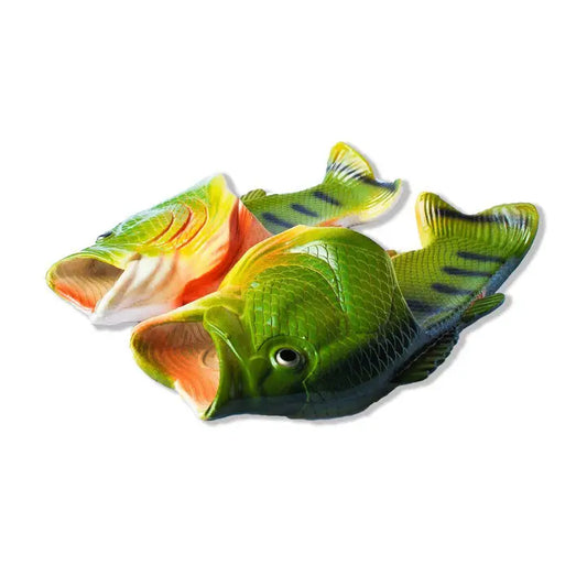 Green Bass Fish Flops