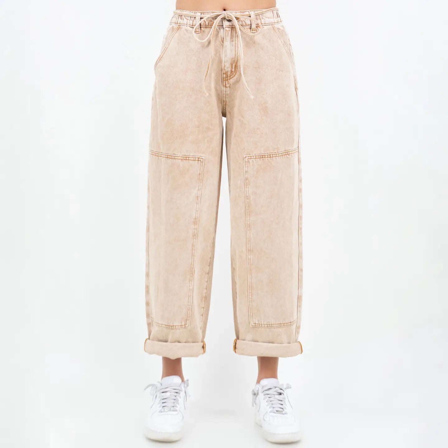 Color Washed Barrel Fit PANTS