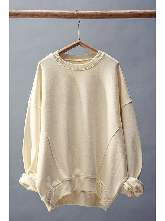 Crew Neck Comfort Washed Spring Sweatshirt