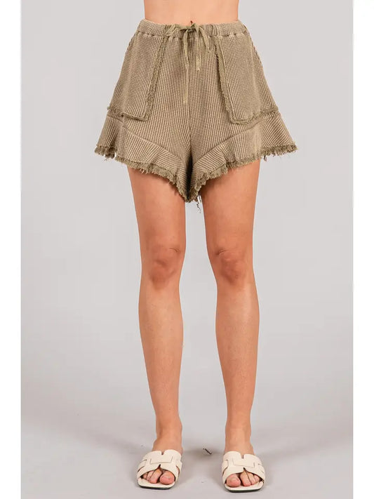 Mineral Washed Vintage Raw Hem Shorts