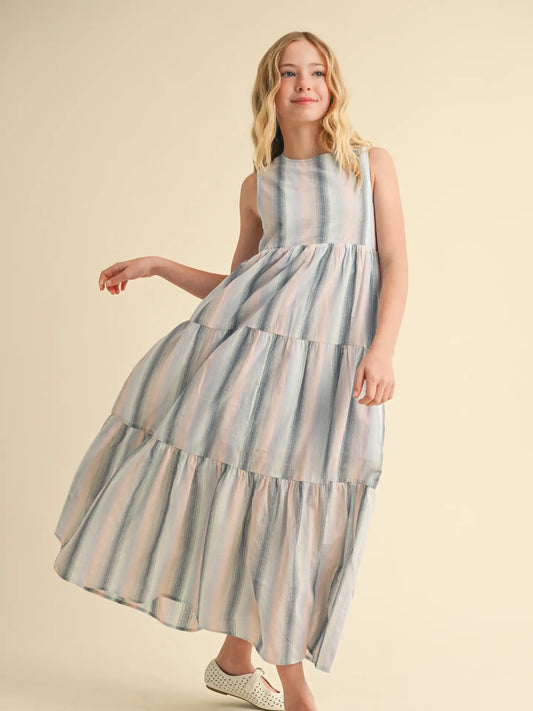 Tween Kids Girls Tiered Maxi Dress