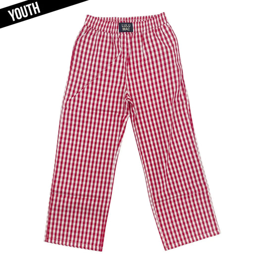 YOUTH RED GINGHAM PANTS