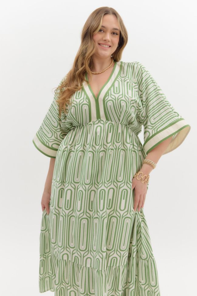 Plus Size Midi Dress V-Neck