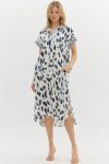 Abstract bubble sleeved dress