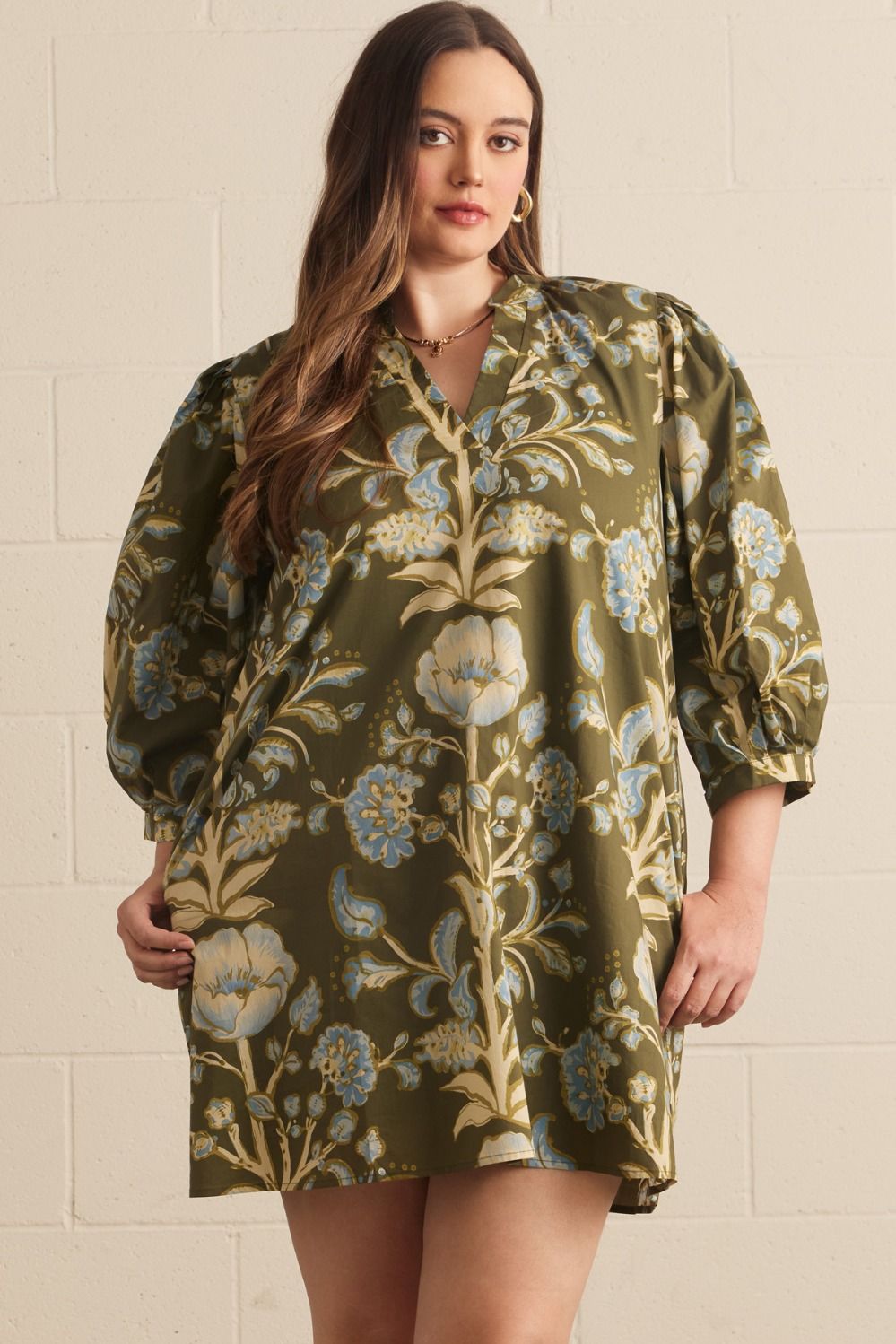 PLUS SIZE MINI FLORAL DRESS