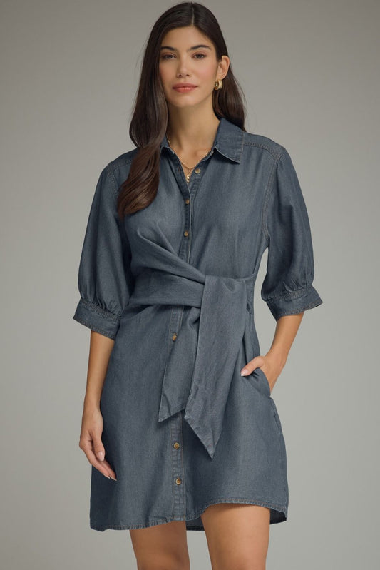WRAPPED IN DENIM DRESS