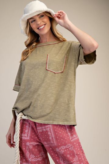 WASHED COTTON BOXY TOP