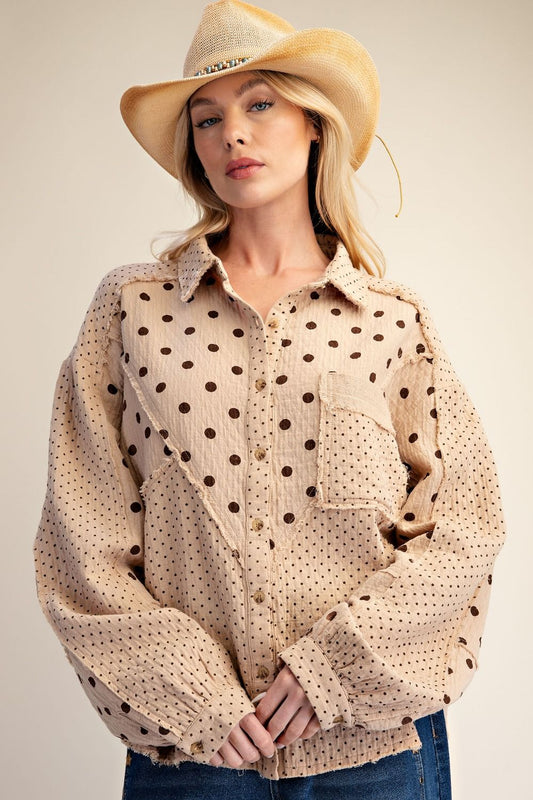 POLKA DOTS PRINTED SHIRT