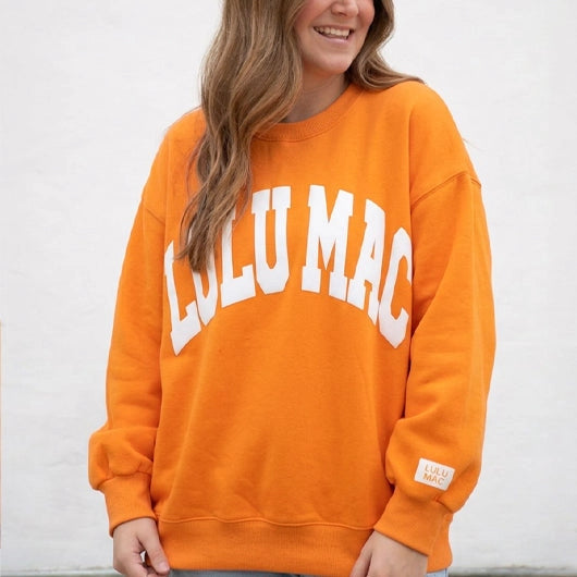 LULU MAC SWEATSHIRT Tennessee Orange/White Puff