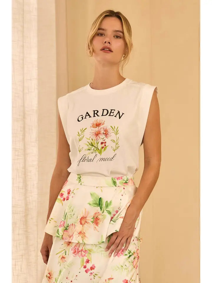 Garden Graphic Embroidered Top