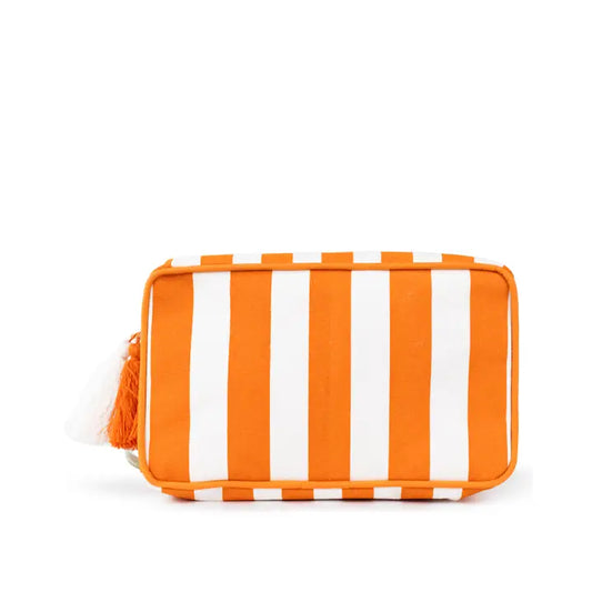 Megan Stripe Cosmetic Burnt Orange/White 10x6x4