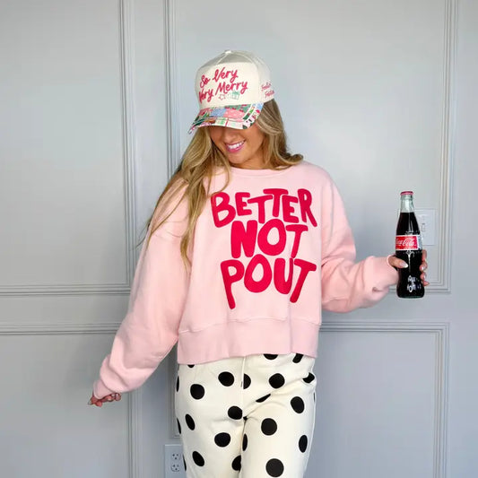 Better Not Pout Puff Crop Sweatshirt