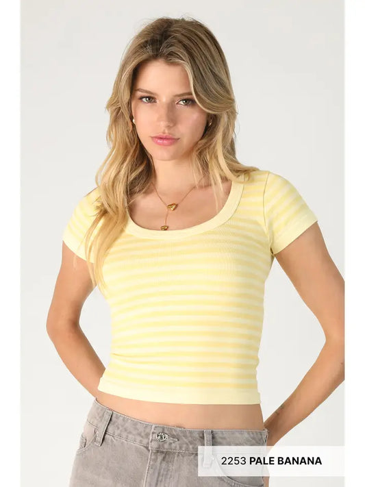 Striped Scoop Neck Top